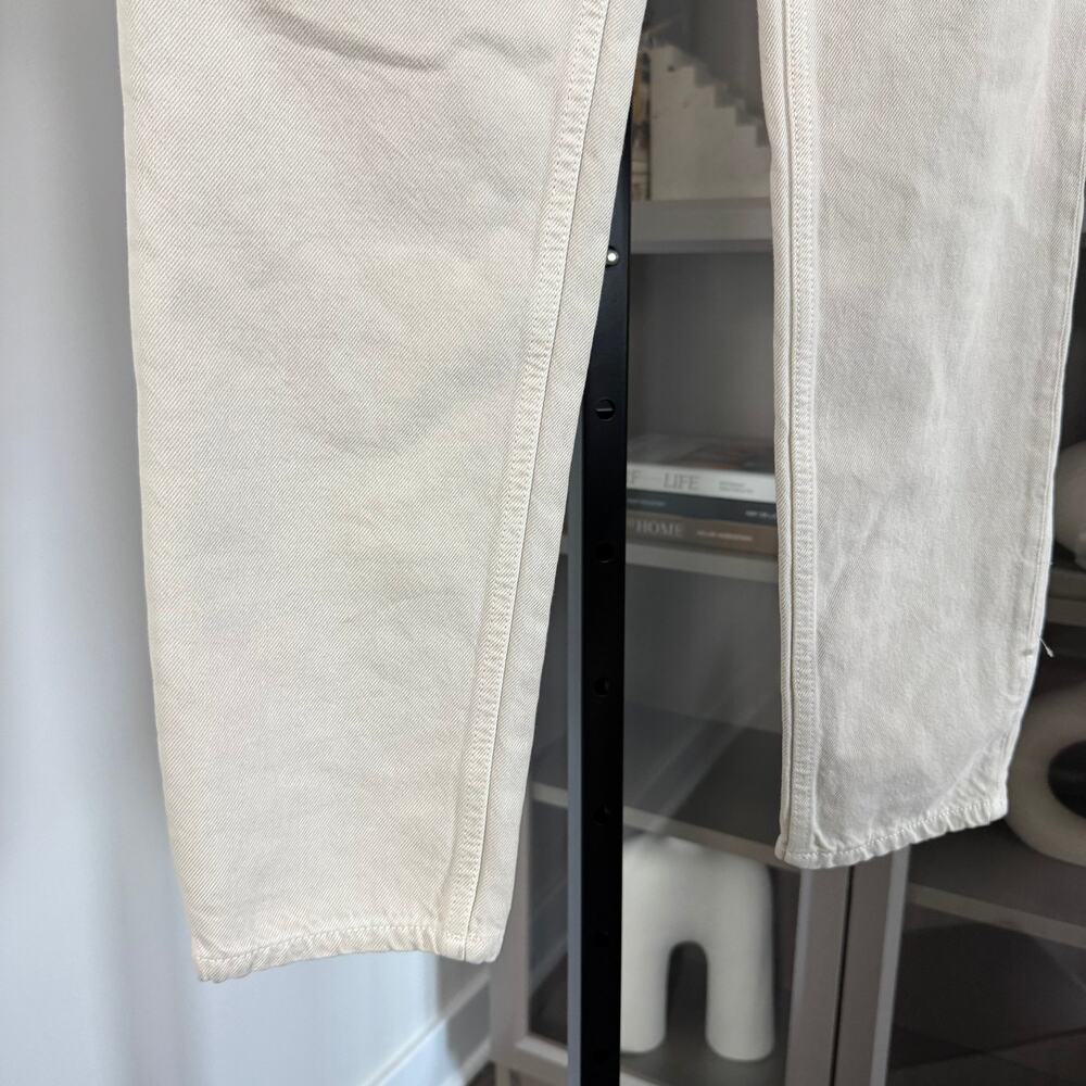 Toteme Cotton Organic Low Taper Slim Leg Smoke Grey Denim Jeans 27 NEW Tan Pants - Picture 4 of 7